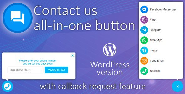 All in One Support Button Callback Request GPL v.2.2.7 | 外贸wordpress网站在线沟通组件联系我们插件下载