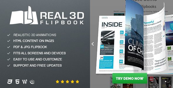 Real3D FlipBook PDF Viewer GPL v5.6 +所有拓展包| 3D动画书制作WordPress插件下载