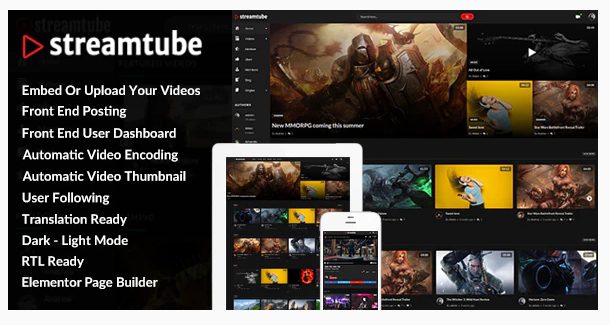 StreamTube v4.17 + Addons – 视频 WordPress 主题下载