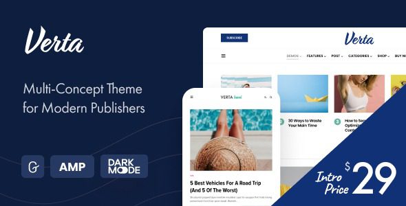 Verta GPL 1.1.5 – 适用于现代出版商的多概念 WordPress 主题下载