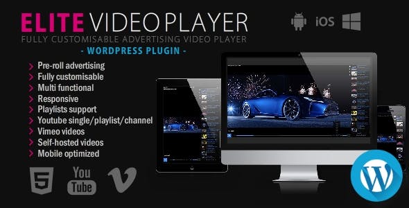 Elite Video Player v.11.0.1 – WordPress 视频播放器插件下载