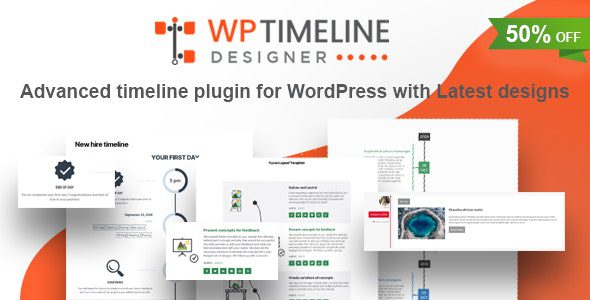 WP Timeline Designer Pro v.1.4.6 – WordPress 时间线时间轴流程步骤网站展示插件下载