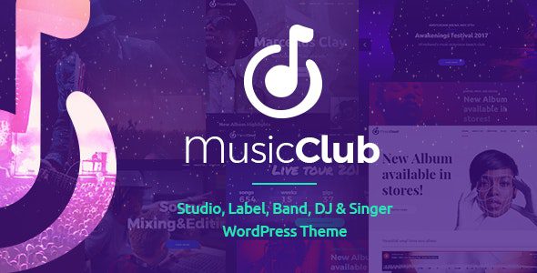 Music Club v1.2.6 – 工作室、标签、乐队、DJ 或歌手 WordPress 主题下载