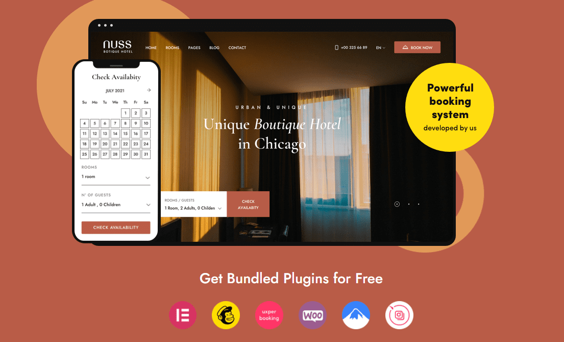 Nuss 1.1.2 –酒店预订 WordPress主题下载