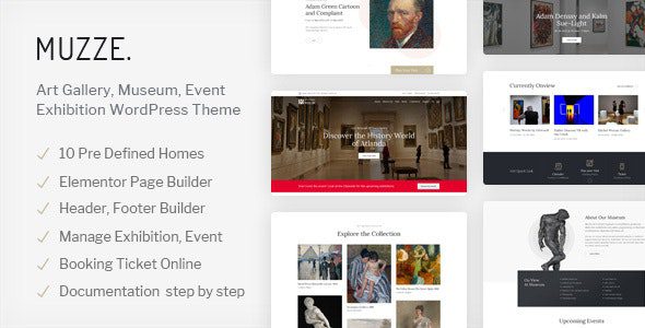 Muzze v1.7.3 – 博物馆美术馆展览WordPress主题下载