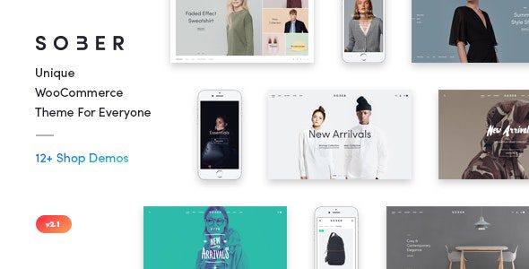 Sober v3.6.7 WooCommerce 上的 WordPress 电子商务主题模板下载