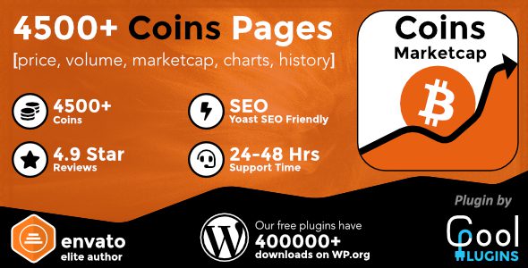 Coins MarketCap v5.8.3 – WordPress 全自动加密货币价格行情显示插件下载