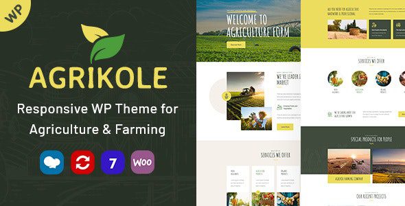 Agrikole v.1.30 用于农业和农业的响应式 WordPress 主题下载
