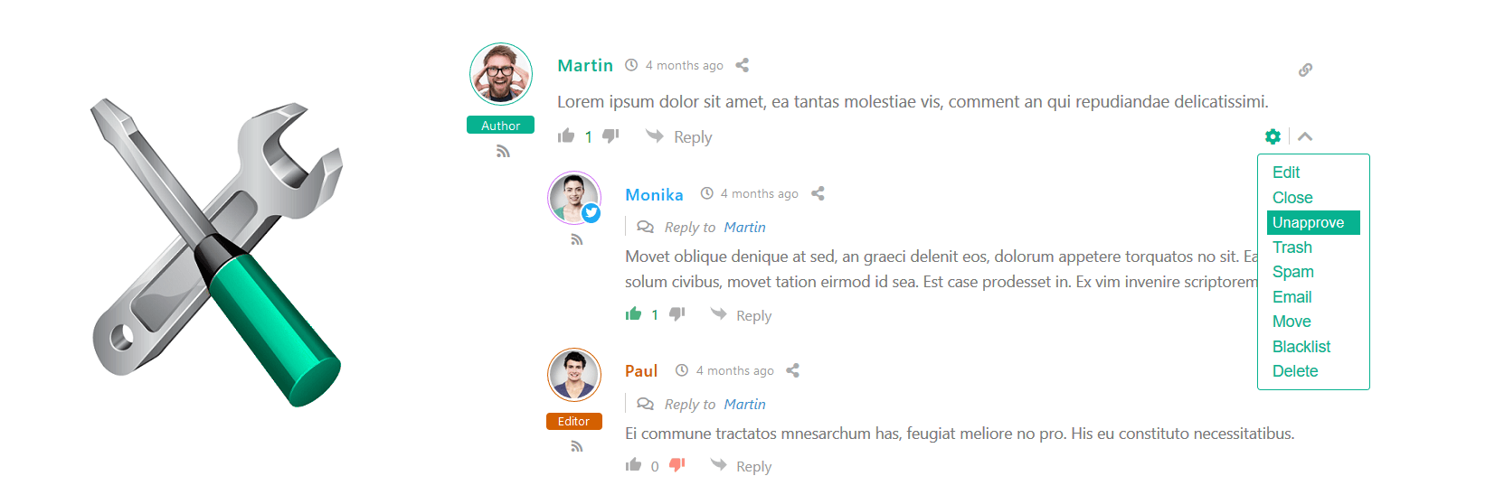 wpDiscuz-Frontend Moderation v.7.1.4 – 前端审核插件下载