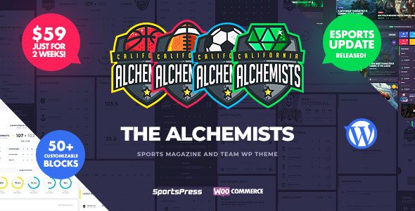Alchemists v4.7.1 – 体育、电子竞技和游戏俱乐部及新闻WP主题下载