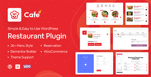 WP Cafe v2.2.29 – WordPress餐厅预订和食物菜单插件下载
