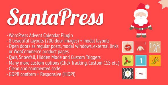 SantaPress v.1.7.3 – WordPress基督降临节插件和测验插件下载
