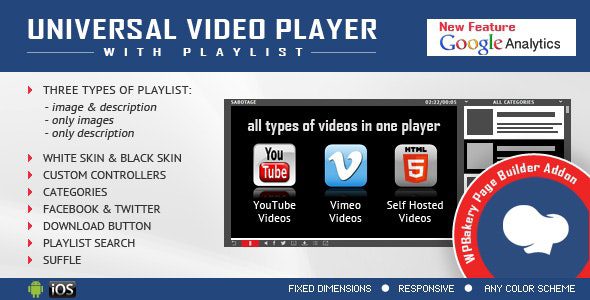 Universal Video Player for WPBakery Page Builder v3.2.1 视频播放器插件下载