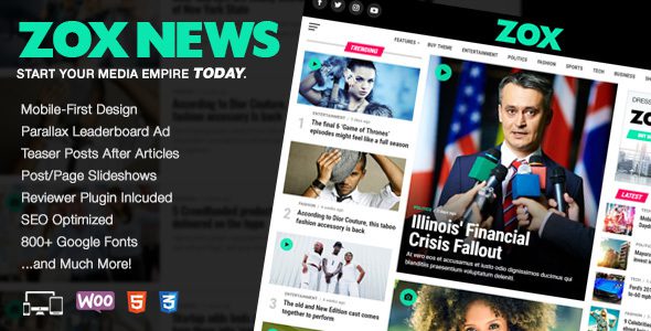 Zox News v3.17.1 – 专业WordPress新闻和杂志主题下载