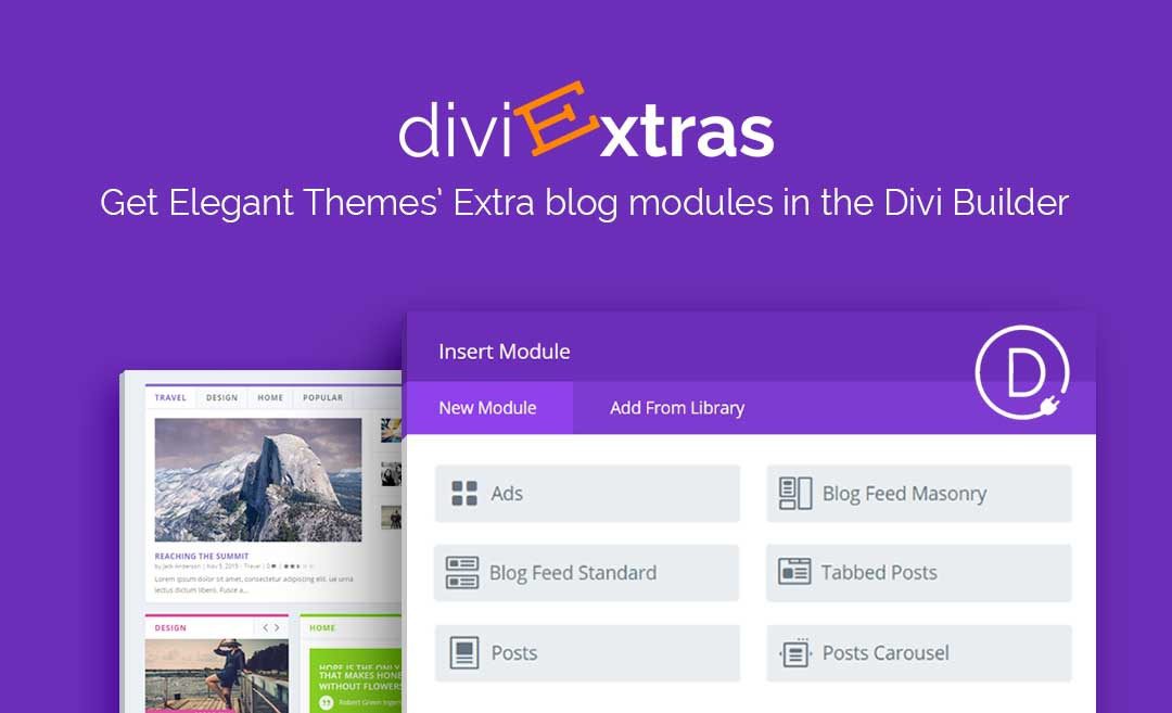 Divi Extras v.1.1.14 Divi网页设计器博客组件插件下载