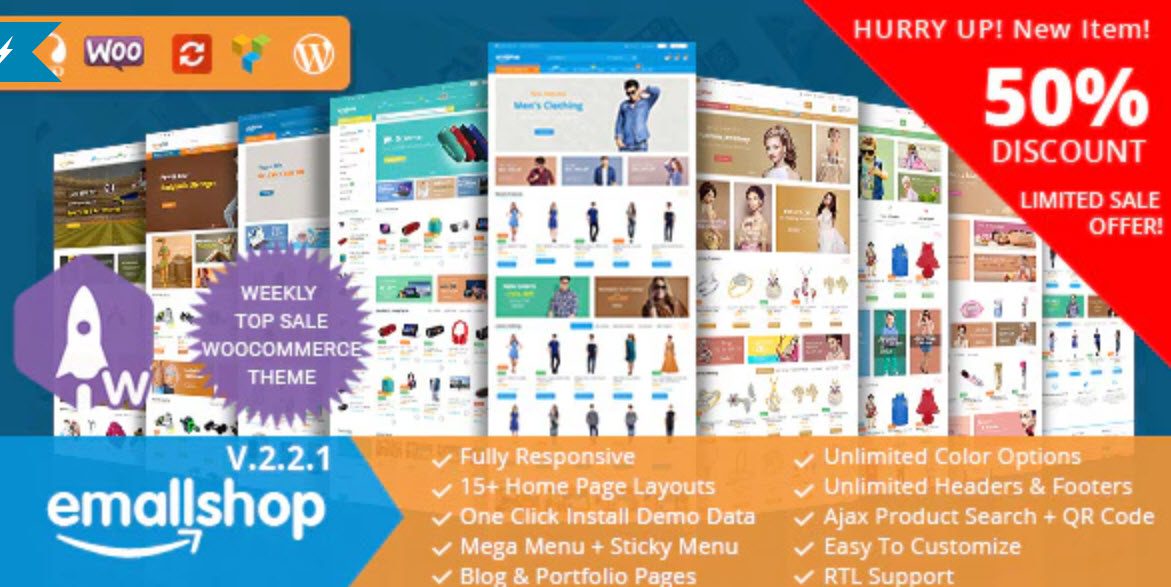 EmallShop v.2.4.25 – 响应式多用途WooCommerce 主题下载