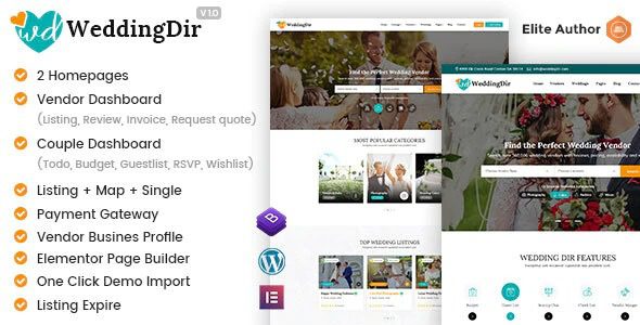 WeddingDir GPL v1.1.8 – 目录列表 WordPress 主题下载