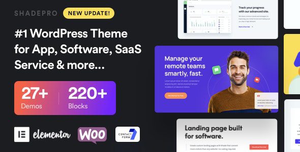 ShadePro v.3.4.0 – 启动和 SaaS WordPress 主题GPL下载