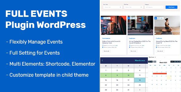 FullEvents – Event Plugin WordPress v1.3.5 事件活动日历插件下载