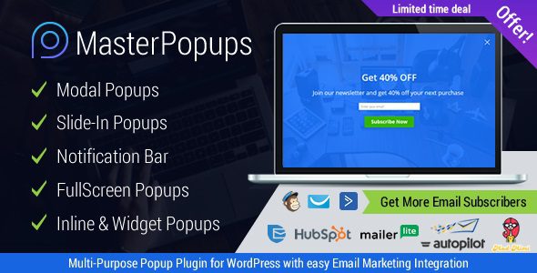 Master Popups v.3.9.4  – 给潜在客户生成的弹出营销插件下载