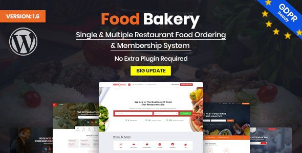 FoodBakery v4.6 送餐餐厅名录WordPress主题下载