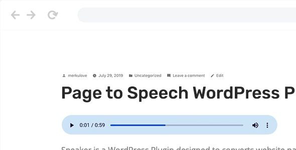 Speaker GPL v4.1.14 – WordPress的网页内容转语音插件下载