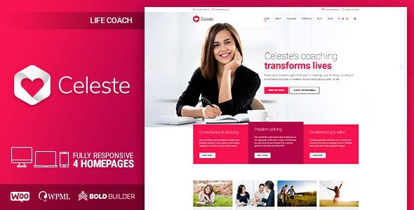 Celeste v1.3.6 – 生活教练和治疗师 WordPress 主题下载