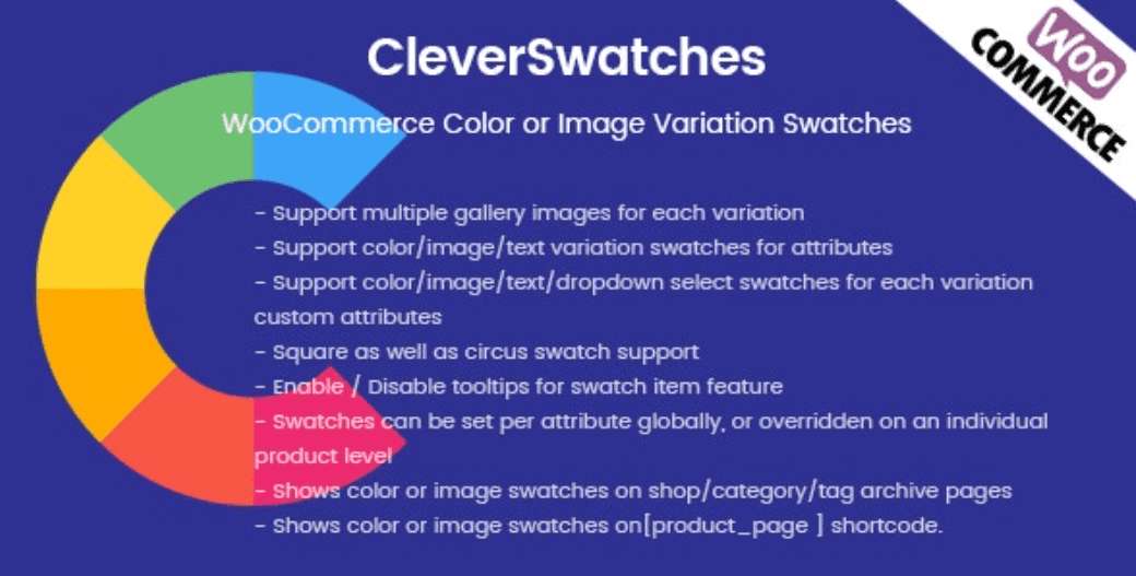 CleverSwatches 2.2.3 – WooCommerce Color or Image Variation Swatches 颜色或图像变体插件下载