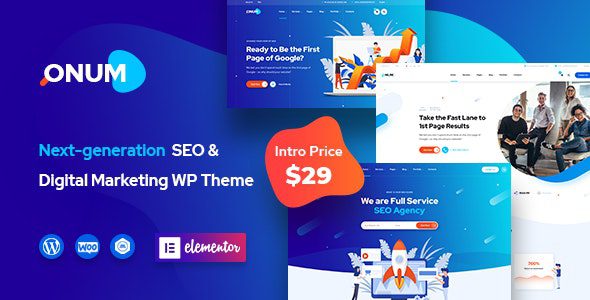 Onum v1.2.16.18 – SEO 和营销 Elementor WordPress 主题下载