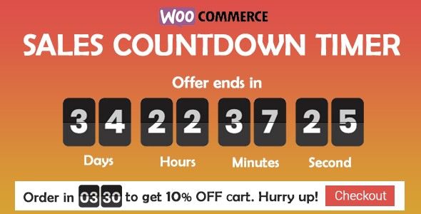Checkout Countdown Pro v1.1.9 – WooCommerce和WordPress的销售倒计时器插件下载