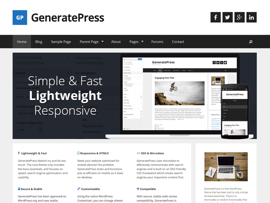 GeneratePress Premium v.2.5.6 WordPress主题高级插件下载