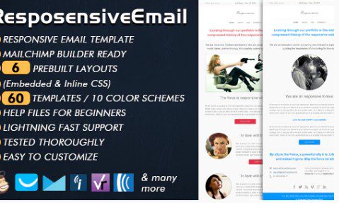 ThemeForest v.1.0网站响应式邮箱模板插件下载
