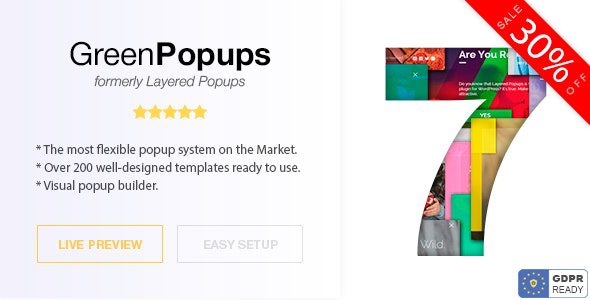 Green Popups v7.63  (以前叫 Layered Popups) – WordPress弹窗插件下载