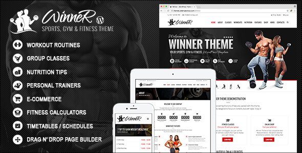 Winner v2.8.0 – 健身和健身房 WordPress 主题下载