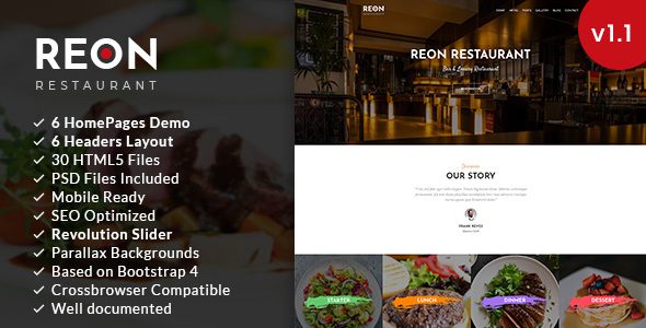 Reon v1.2.2 – 餐厅 WordPress 主题下载