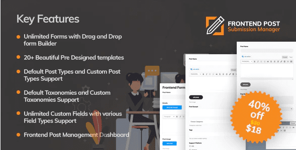 Frontend Post Submission Manager v1.4.6 网站前台前端提交发布文章插件下载