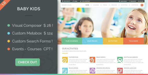 Baby Kids v.4.5 – 小学生教育WordPress主题下载