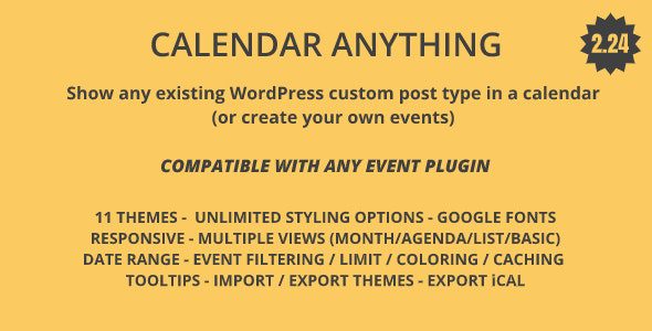 Calendar Anything v2.30 | 在日历中显示任何现有的 WordPress 自定义帖子类型插件下载