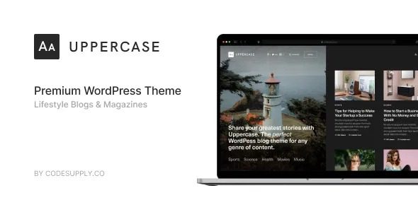 Uppercase v1.1.6 具有深色模式的 WordPress 博客主题下载