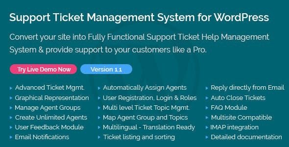 Support Ticket Management System for WordPress v1.8 售后表单提交管理系统插件下载