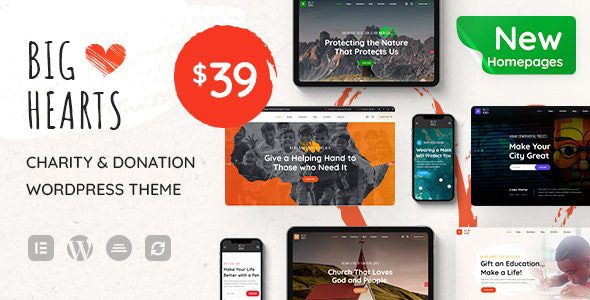 BigHearts v.3.2.0 – 慈善与捐赠 WordPress 主题破解下载