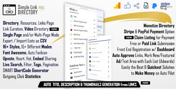 Simple Link Directory Pro v15.1.6 – 网站导航WordPress链接列表目录插件下载