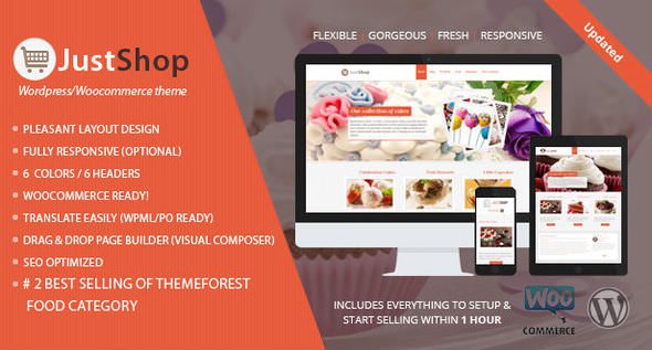JustShop Cake Bakery v13.1 –  蛋糕面包店WordPress主题下载