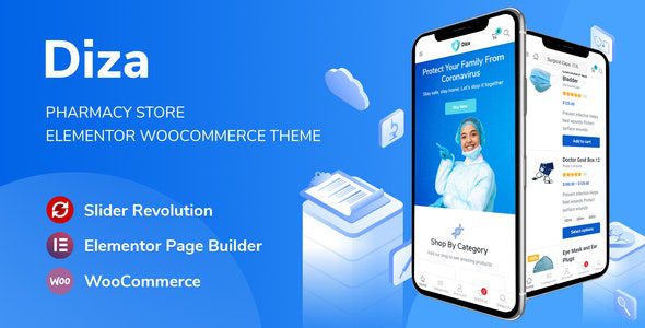 Diza v.1.3.20 – 药店 Elementor Woo 主题下载