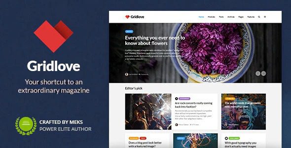 Gridlove v2.1 – 创意网格风格新闻杂志WordPress 主题下载