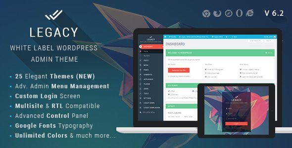 Legacy v.9.7 – WordPress管理员主题免费下载
