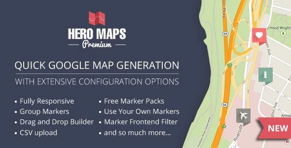 Hero Maps Premium v2.3.9 – 响应式谷歌地图插件下载