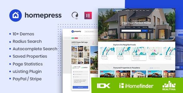 HomePress v1.3.7 – 房地产WordPress主题下载