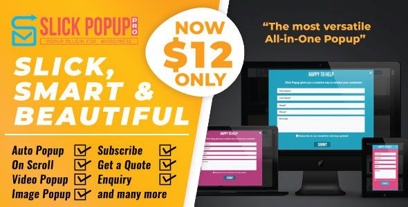 Slick Popup Pro v2.3.8 – WordPress 弹出插件下载