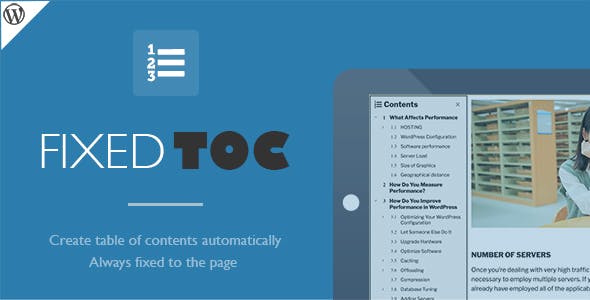 人工汉化Fixed TOC v.4.1.0 超好用的博客侧边栏文章固定悬浮目录菜单插件下载